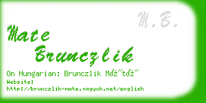 mate brunczlik business card